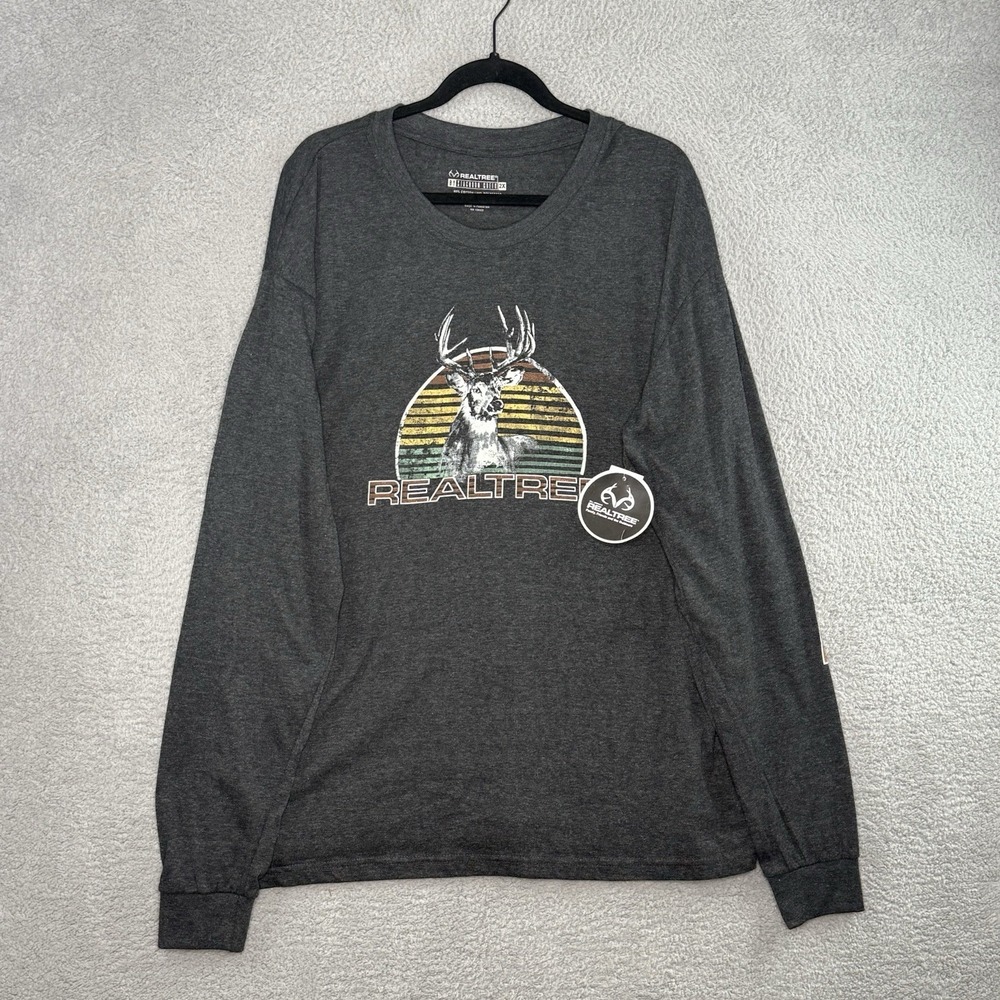 Realtree Staghorn Creek Long Sleeve T Shirt 2XL Graphic Print Hunting Buck Deer
